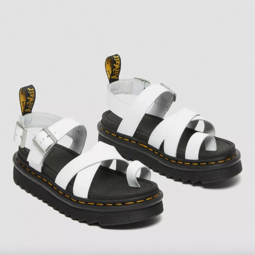 Dr. Martens White and Black Platform Sandals - Picture 4 of 10